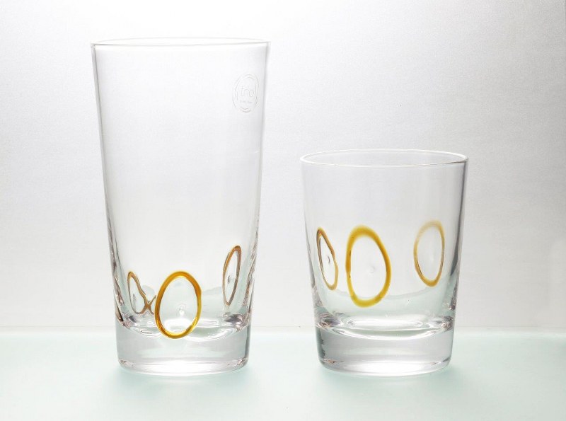 Σετ Ποτήρια Ουίσκι 6τμχ Γυάλινα Circles Amber 350ml CRYSPO TRIO 52.100.52 (Υλικό: Γυαλί, Χρώμα: Κίτρινο ) - CRYSPO TRIO - 52.100.52